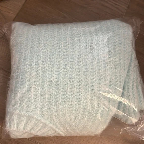 NWT! Anthropologie Blue The Blake Slouchy-Sleeve Crew-Neck Sweater by Pilcro 🪑 - Picture 7 of 7